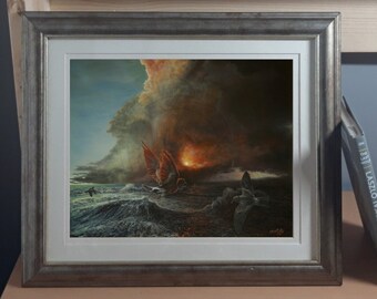 Guadalupe Storm Petrel Art Print | Hurricane | Lightning | Pacific Ocean | Seascape