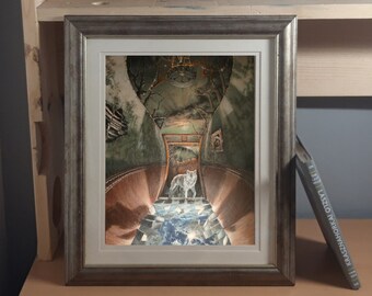White Wolf Art Print | Death, Afterlife, Reincarnation, Symbolism | Totem | Spirit Animal