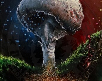 Mycelium Art Print | Mushroom Spores | Fungi | Toadstool | Fungus | Woodland | Fantasy | Psychedelic