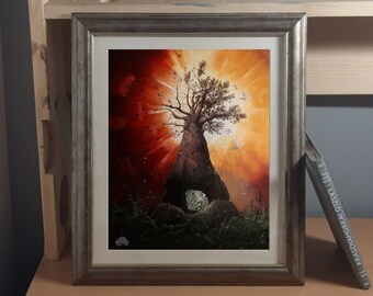 Carbon Sequestering Art Print | Science Art - conservation, deforestation, environmental | Surreal | Forest | Yggdrasil