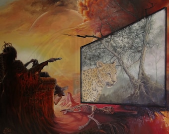 The Other Side | Apocalyptic Environmental Art Print | Climate Change | Surrealist | Dark Horror Art | Wall decor