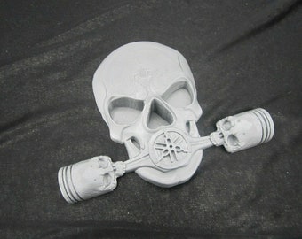 Motorcycle Chopper Skull Piston Wall Plaque (3d Wall Art)