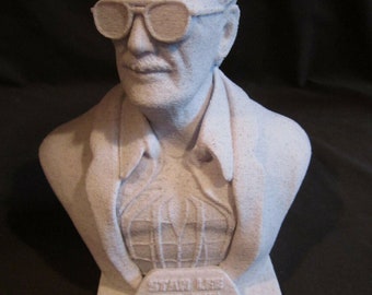 Large Stan Lee Memorial Bust (3d Printed Marble Finish) (Marvel Comics)