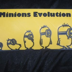 Minions Evolution Plaque (3d Printed 8&quot; wide)