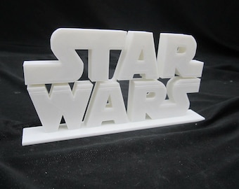 Star Wars Logo 3d Freestanding Prop White 6" Wide