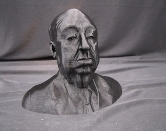 Alfred Hitchcock Bust (3d Printed Black) About 6" tall