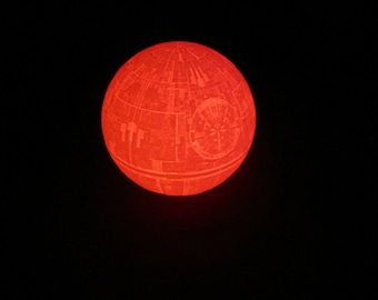 Star Wars Death Star Lithophane Globe (Includes Red Colored Tea Lght) 4" Tall