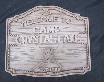 Friday the 13th Camp Crystal Lake Wall Plaque Sign (Brown) 3d Wall Art