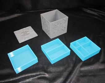 Hellraiser Puzzle Box Jewelry Box (Silver Silk Finish) 1:1 Scale