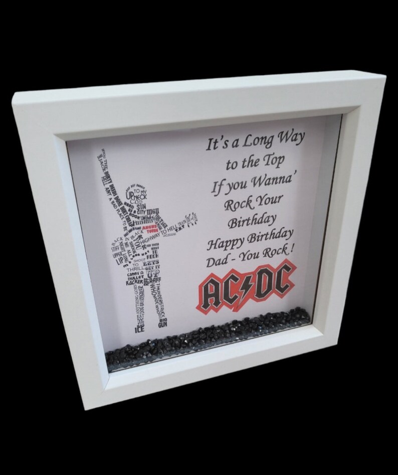 ACDC Happy Birthday Dad Wordart Gift Box Frame Brand New - Etsy