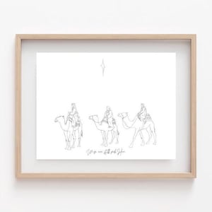 Wise men seek Him|| Christmas painting, nativity art, Christian Christmas home decor, holiday painting, Christmas art print, Christmas decor