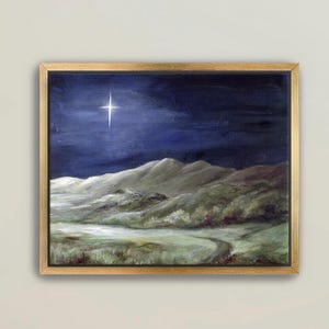 Guiding Light || Christmas painting, religious gift, Christmas home decor, holiday painting, Christmas art print, Christmas gift, gift for