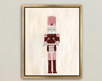 Red Nutcracker || Christmas Art, holiday decor, Christmas painting, hand painted nutcracker, festival wall art, Christmas decor, nutcracker