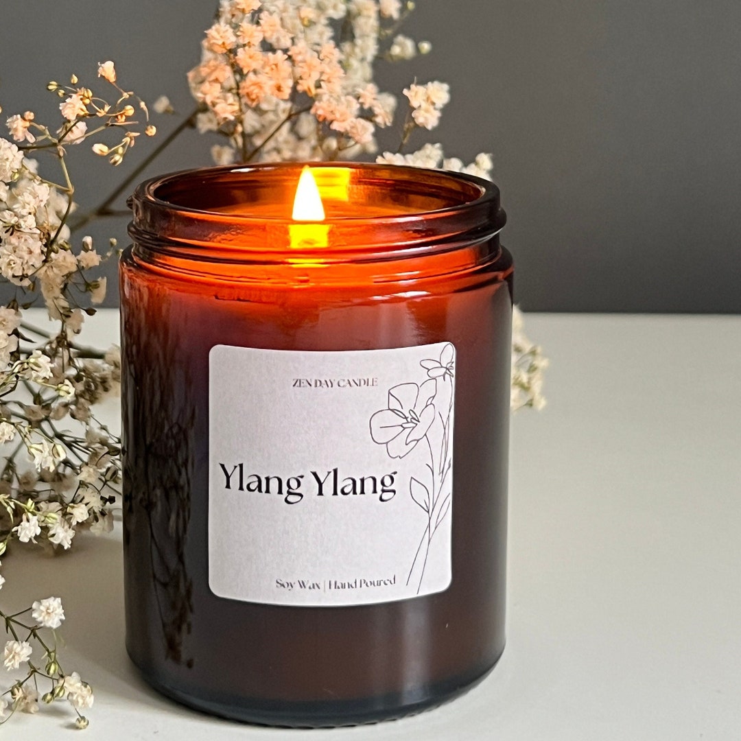 YLANGYLANG Scented Candle in Glass Soy Wax Birthday Gift Etsy