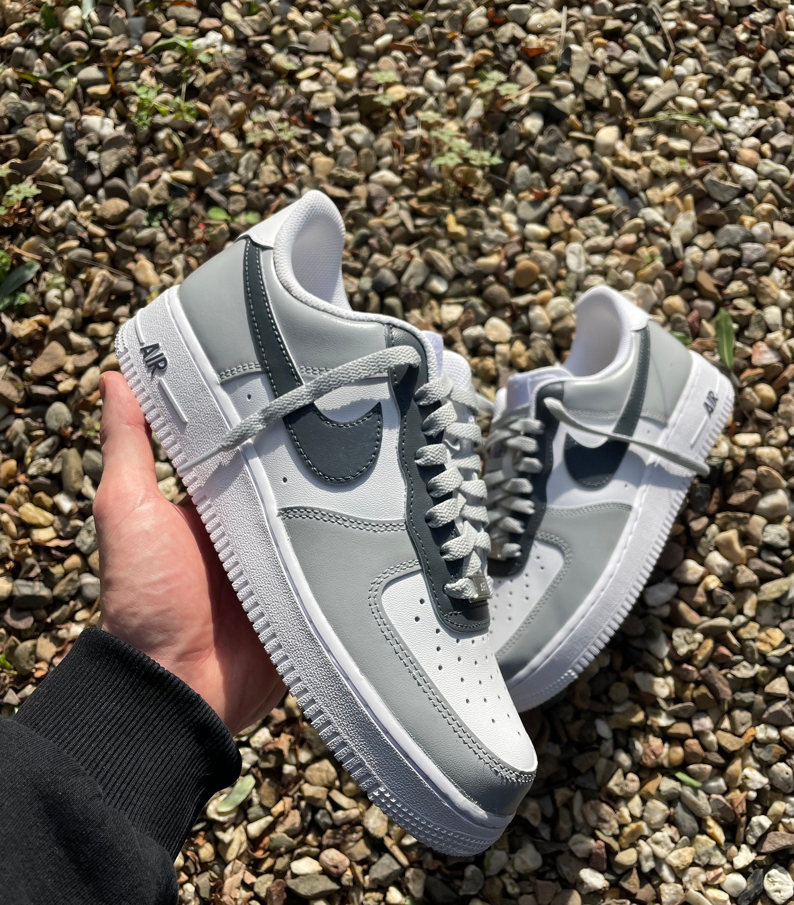 Buy Nike Air Force 1 Custom 2 Grey in India - Etsy