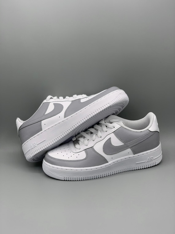 Nike Air Force 1 Low Custom Gray Swoosh AF1 Unisex Shoes for Men Women