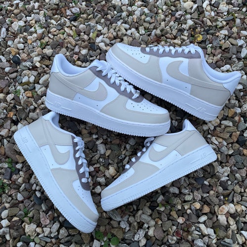 Nike Air Force 1 Beige Custom - Etsy Australia