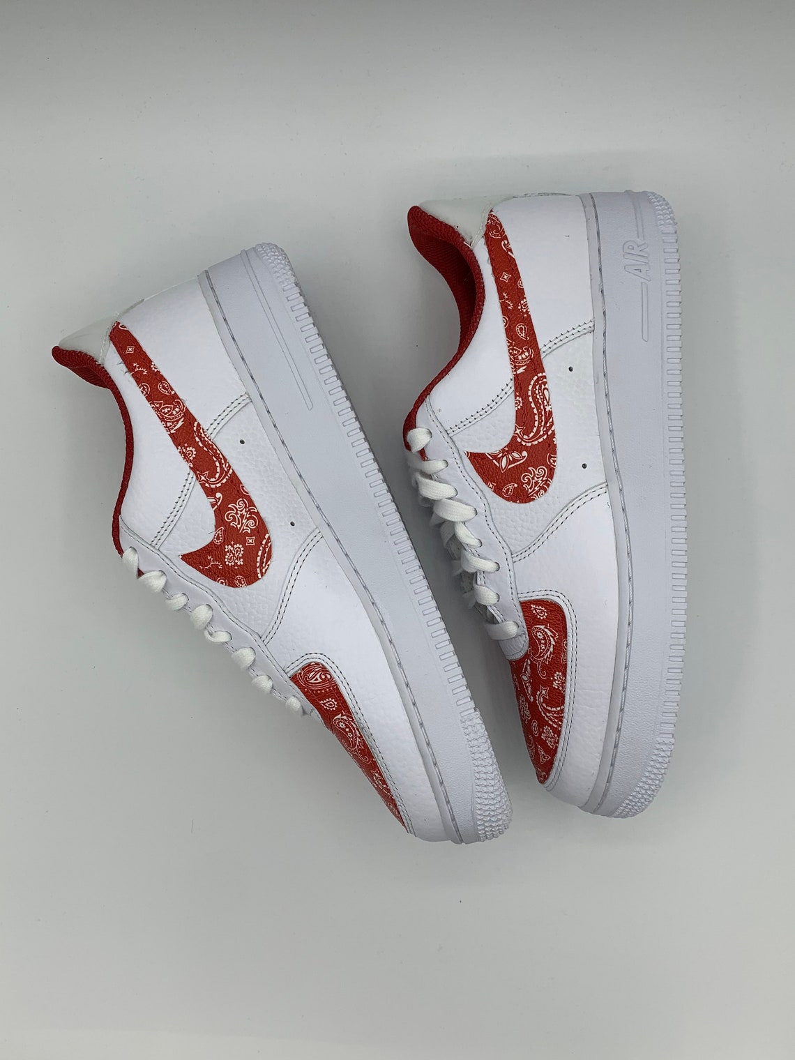 Nike Air Force 1 Red Bandana Custom Etsy