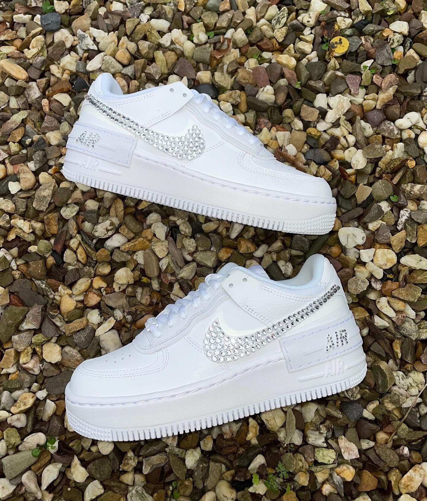 Af1 Shadow Custom - Glitter Stones Swoosh
