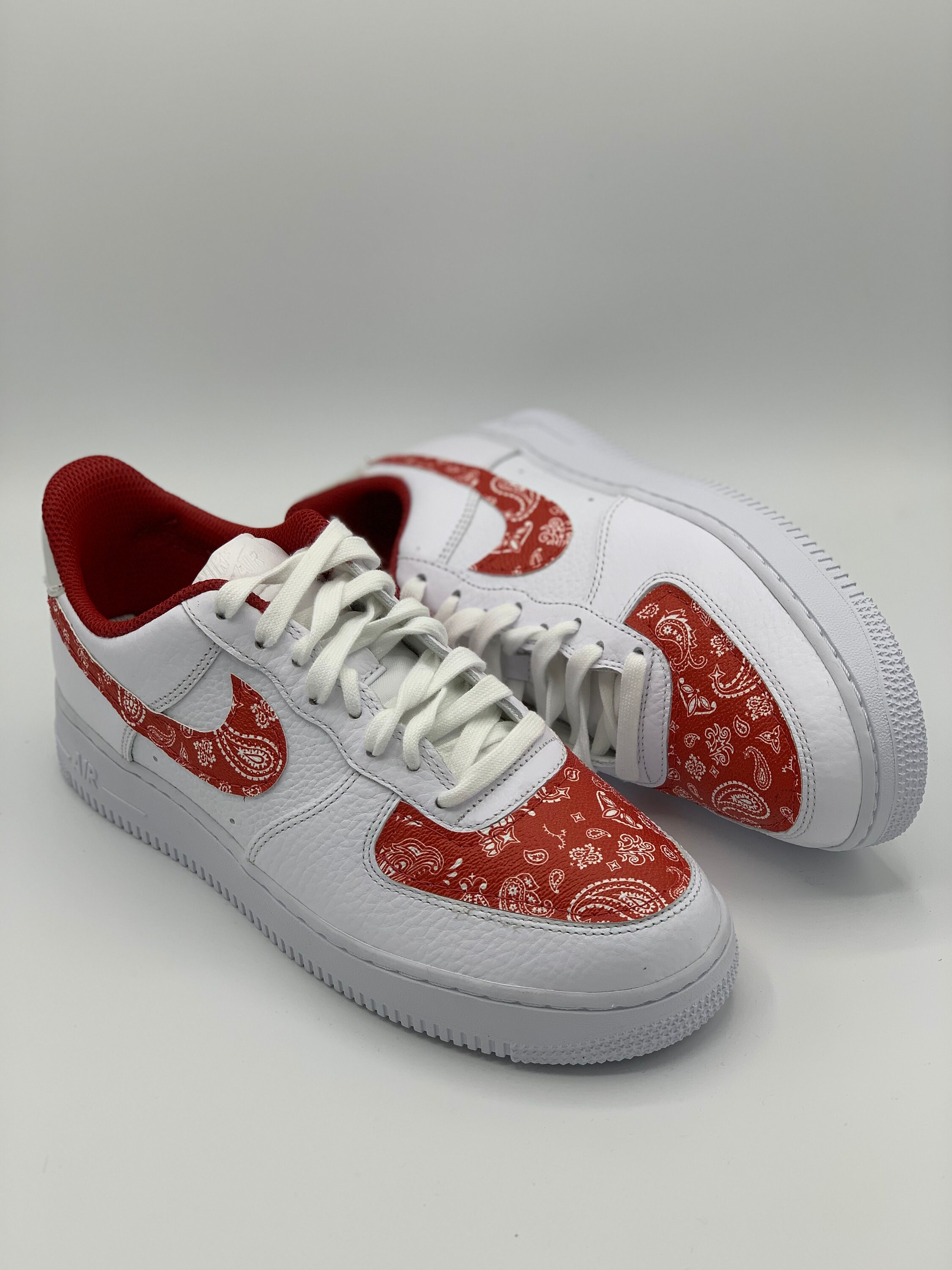 Nike Air Force 1 Red Bandana Custom | Etsy