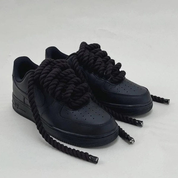 Custom Air Force 1 Black Rope Etsy