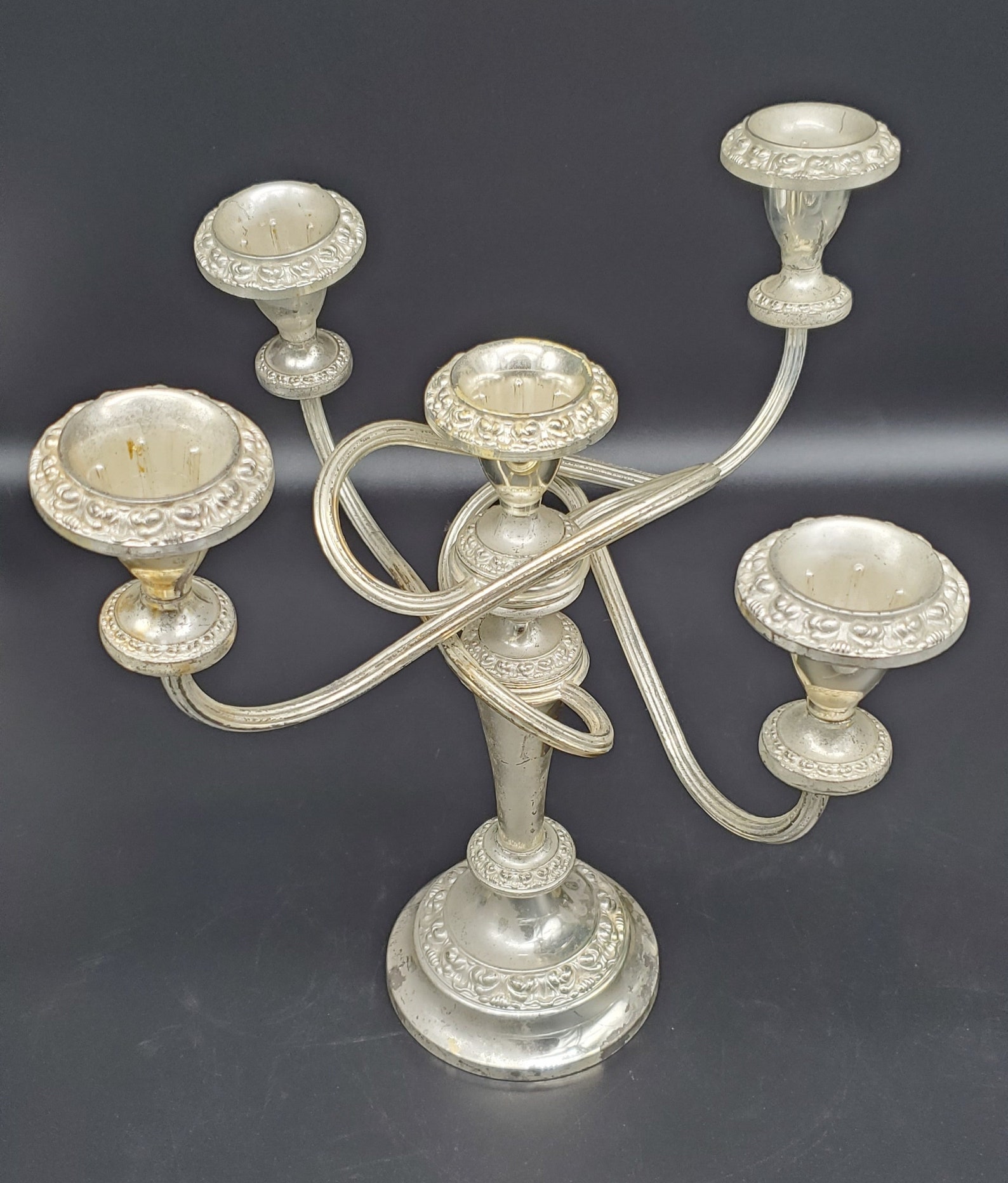 Vintage Spiral 5 Candle Candelabra Made in England Etsy
