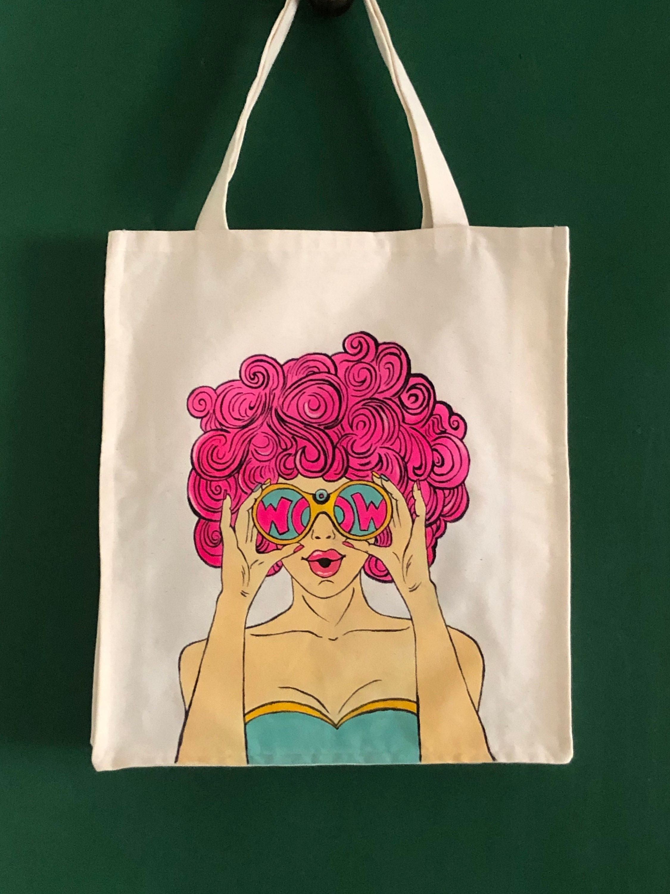 Handpainted Canvas 100% Cotton Tote Bag Reusable Acrylic - Etsy Ireland