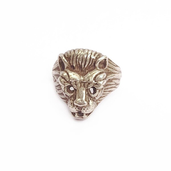 Vintage Silver Lion Ring Mexico