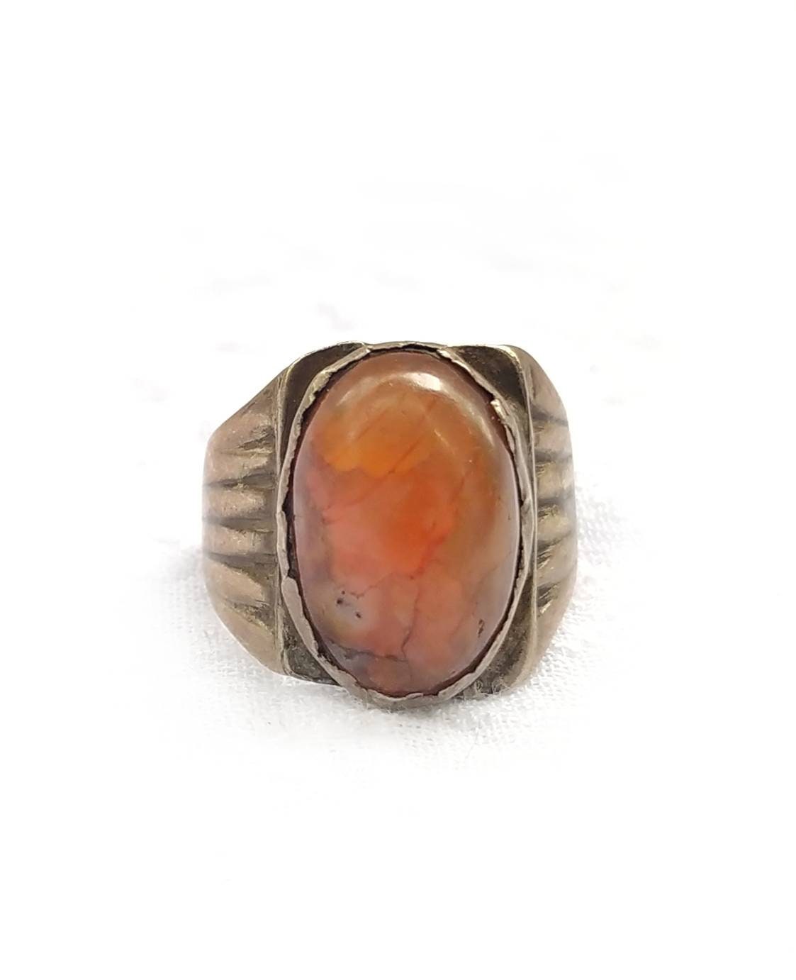 Antique Carnelian Ring Lahore Pakistan Silver Gemstone Pakistani Ring