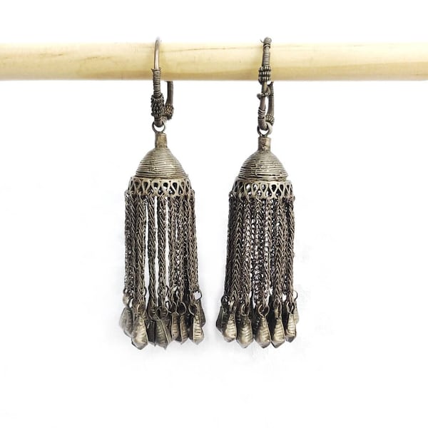Ancient Silver Waziri Earrings Pakistan