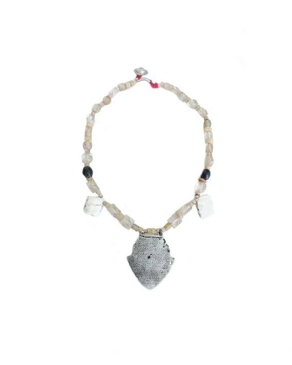 Ancient Afghan necklace pre- islamic quartz, onyx,