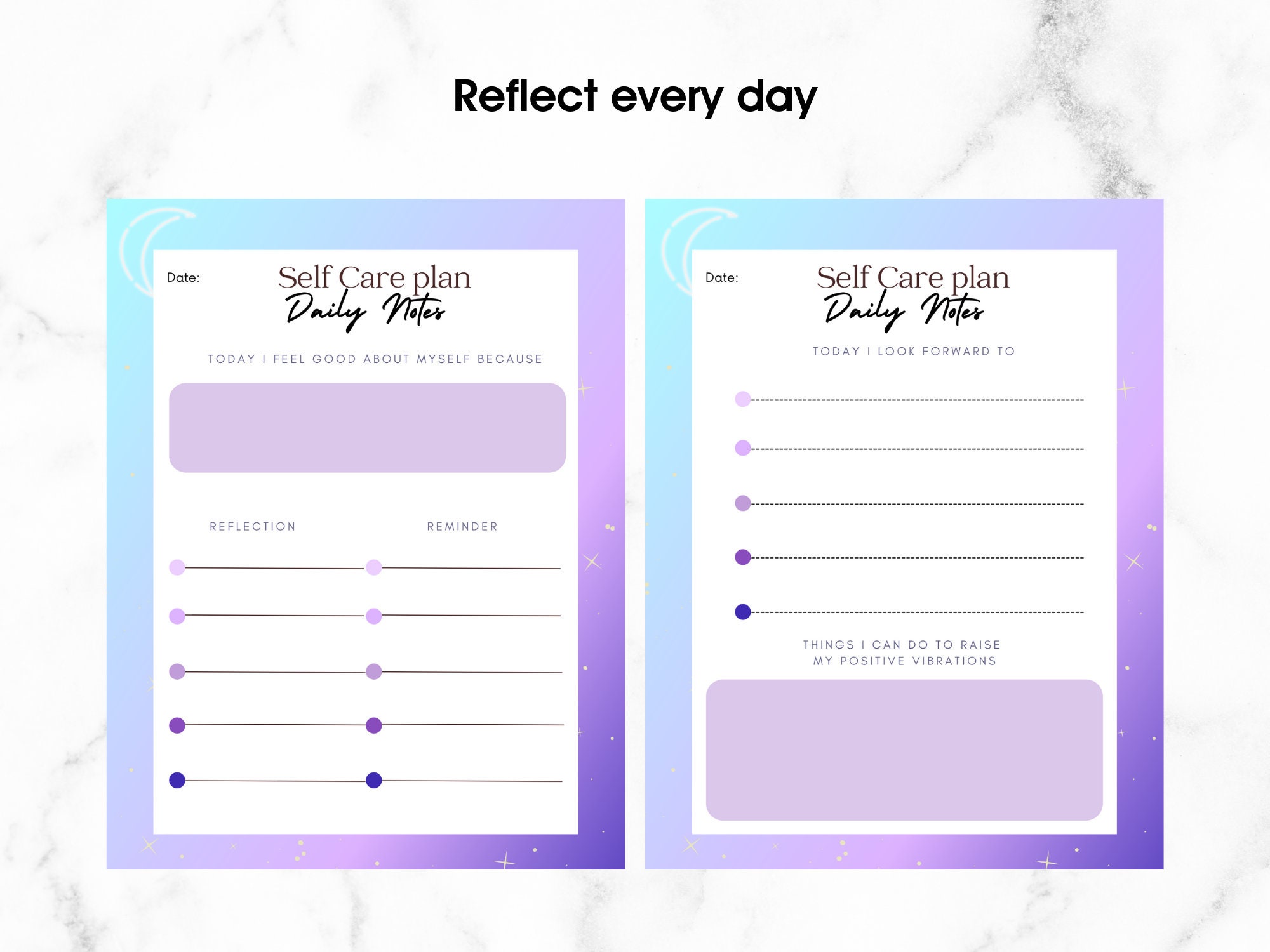 Printable Self Care Journal | Mental Health Planner | Positive ...