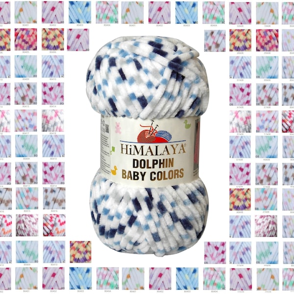 Himalaya Dolphin Baby Colors super Bulky Chenille Yarn Wool Knitting Yarn 100 g (REVENDEUR d'Allemagne ! Expédition rapide avec DHL !)