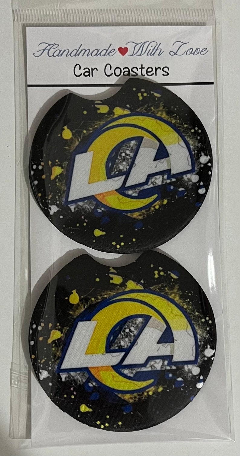 La Rams Splatter LA Rams Neoprene Car Coaster With Sublimation Design, Set of 2 - Etsy