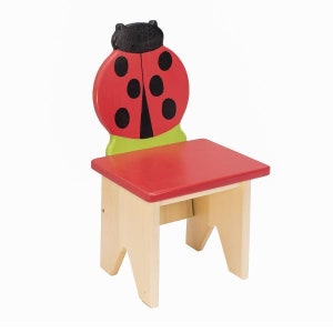 Adorable Kids Chair Ladybug Design - Wooden Furniture for Toddlers and Preschoolers