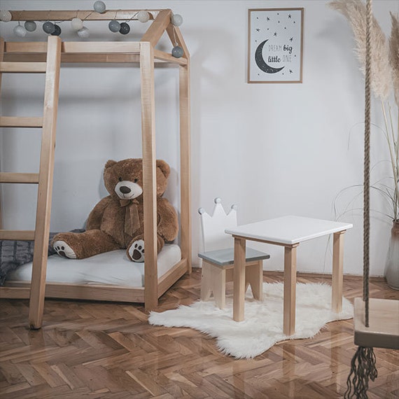 Silla princesa corona para la habitación de las niñas Silla infantil de  madera silla personalizada para el niño Montessori silla de muebles -   México