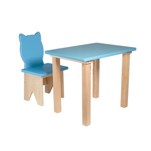 Adorable Kids Chair Kitty Design - Wooden Furniture for Toddlers and Preschoolers