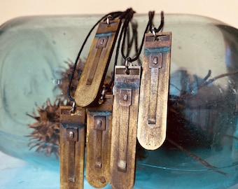 2" | Brass Pendant |  1800's Organ Reed | Upcycled Jewelry | Antique Necklace