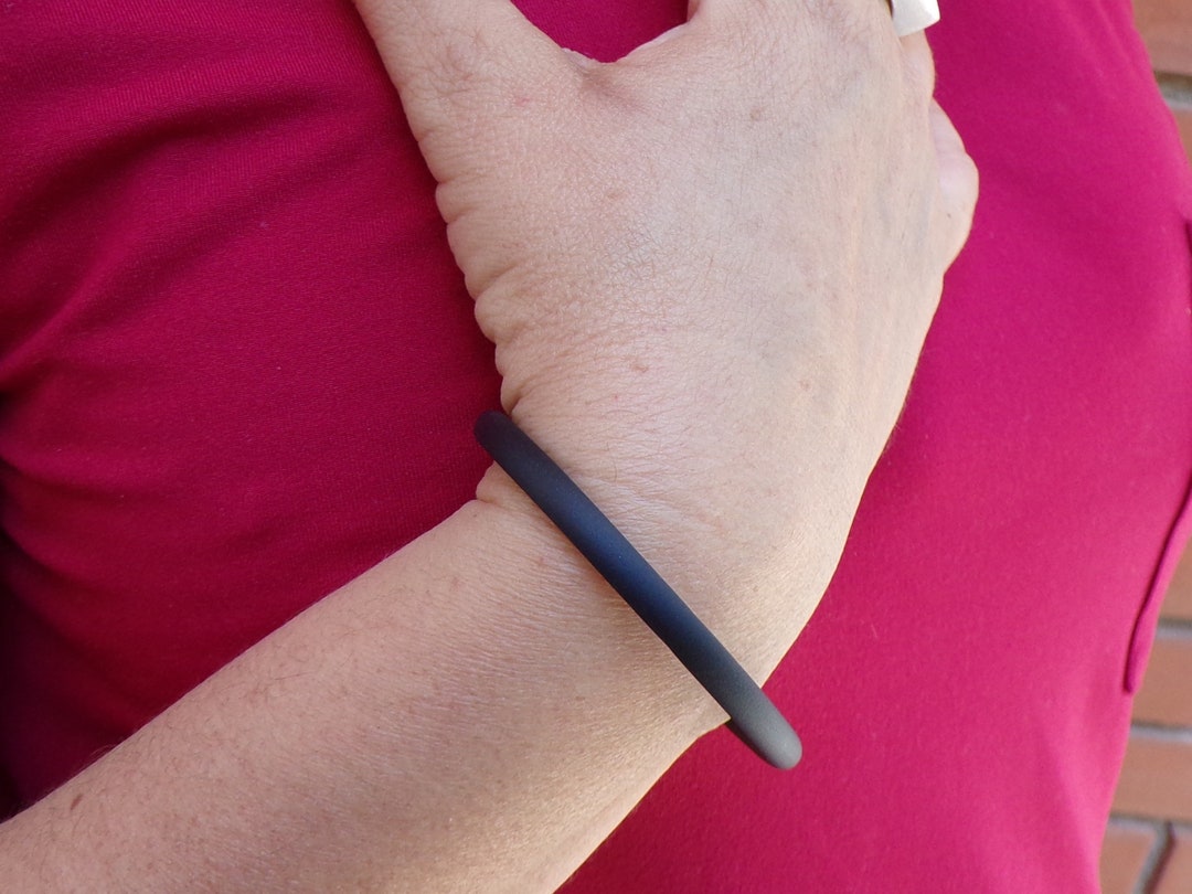 Black Rubber Bracelet for Men and Women 5mm Rubber 5mm Clasp Etsy