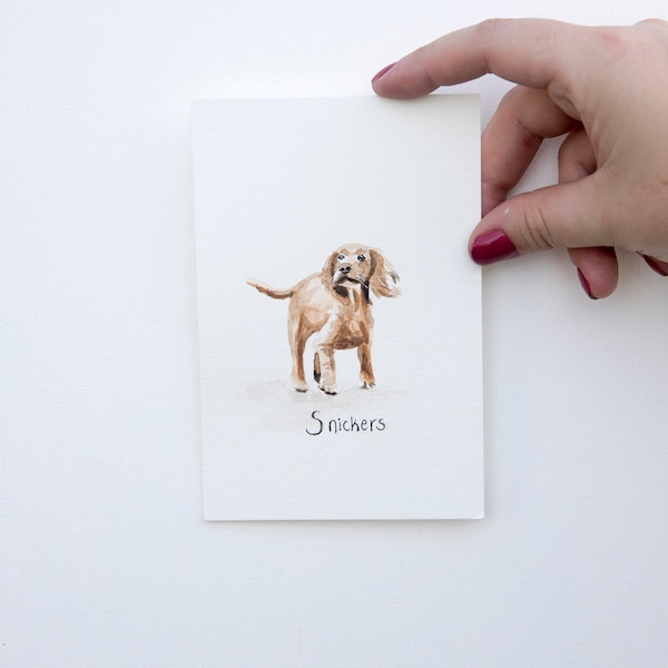 Mini Dog Watercolor Portrait, Custom Pet Painting, Unique Gift