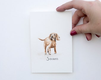 Mini Dog Watercolor Portrait, Custom Pet Painting, Unique Gift