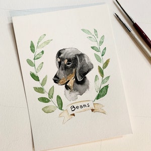 Watercolor Dog Portrait, Custom Pet Portrait, Hand Painted