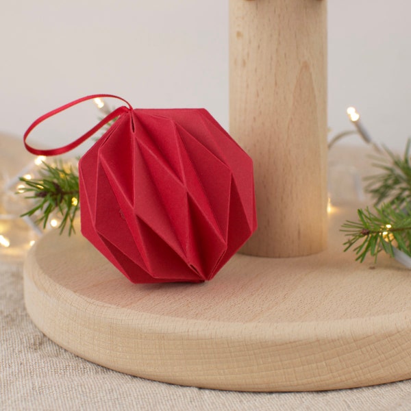 Boule de Noël Papier - Coquelicot (Pack x6) - Origami