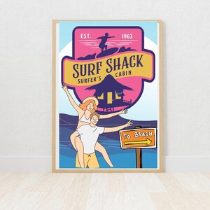 Surf Poster, Surf Print, Beach Day Poster, Surf Board Wall Decor, Surf Wall Art Printable, Surf Print Digital Download, Surf Board Wall Art