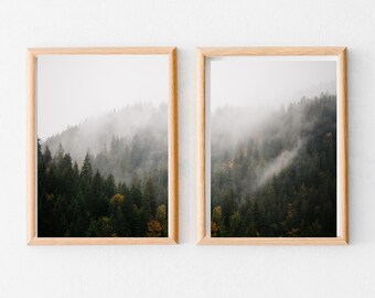 Set of 2 Forest Prints | Digital Download Prints | Wall Art Prints | Mysterious Wall Art | Landscape Prints | Green Wall Art