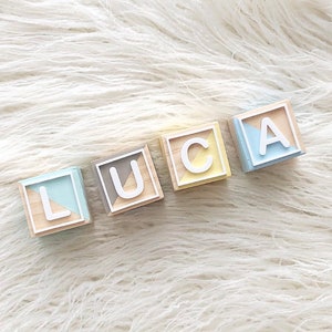 Mini baby blocks, Name blocks for nursery, Personalised baby gift, Wooden blocks with letters, Baby blocks with name