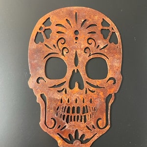 Large Rustic Metal Sugar Skulls - Garden, Barn, and Home Wall Decor