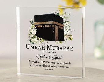 Plaque acrylique personnalisée Omra Moubarak, Cadeaux islamiques, Hajj Moubarak, Cadeau Omra Kaaba, Ramadan Moubarak, Eid Mubarak, Cadeaux musulmans