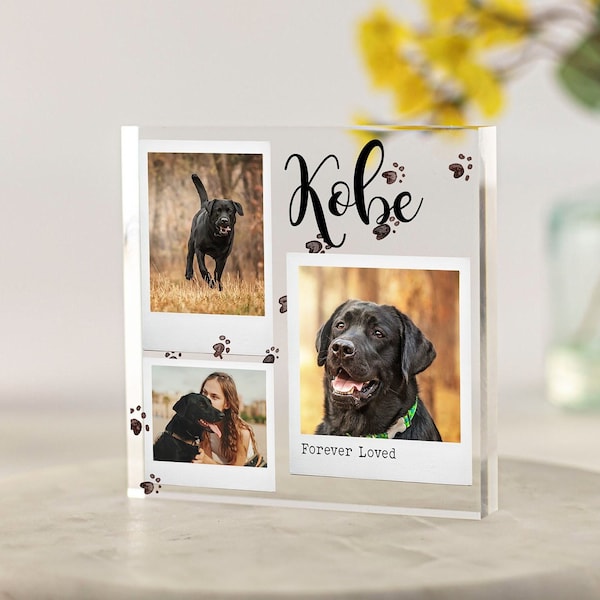 Dog Memorial Gift, Photo Keepsake, Pet Memorial, Personalised Pet Loss Gifts, Dog Loss Gift, Pet Bereavement Gift, Sympathy Acrylic Block