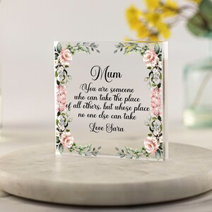 Regalo del día de la madre para mamá, primer regalo del día de la madre, regalos para mamá, regalo personalizado para mamá, de bebé, cumpleaños, mamá floral Bloque acrílico